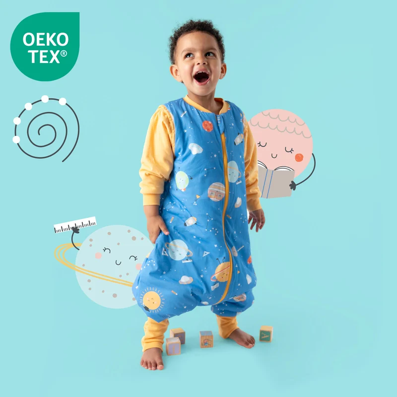 Schlafsack mit Füßen und umklappbaren Bündchen, 3.5 TOG