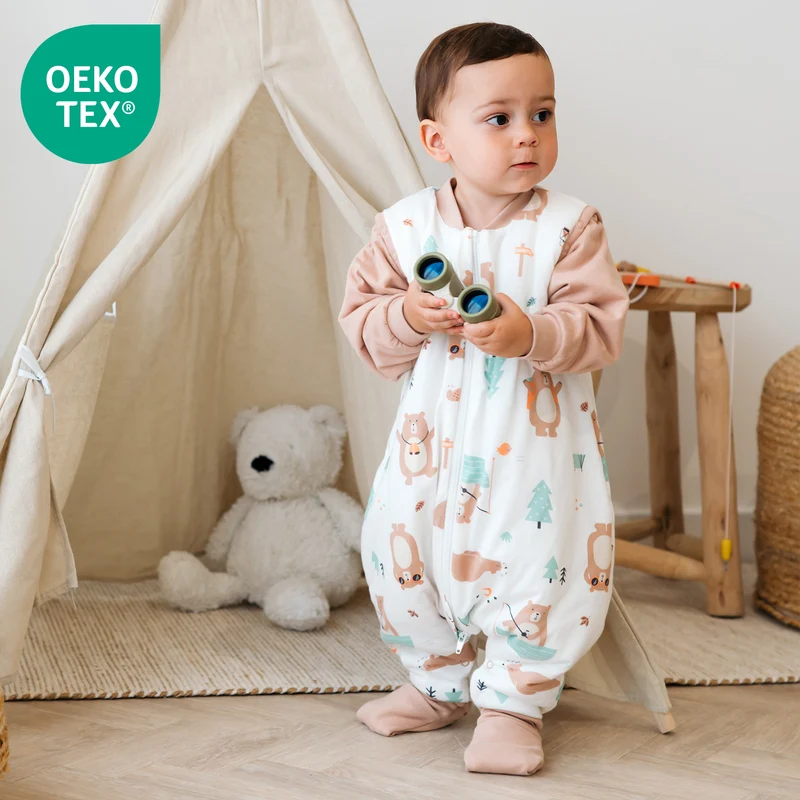 Schlafsack mit Füßen und umklappbaren Bündchen, 3.5 TOG