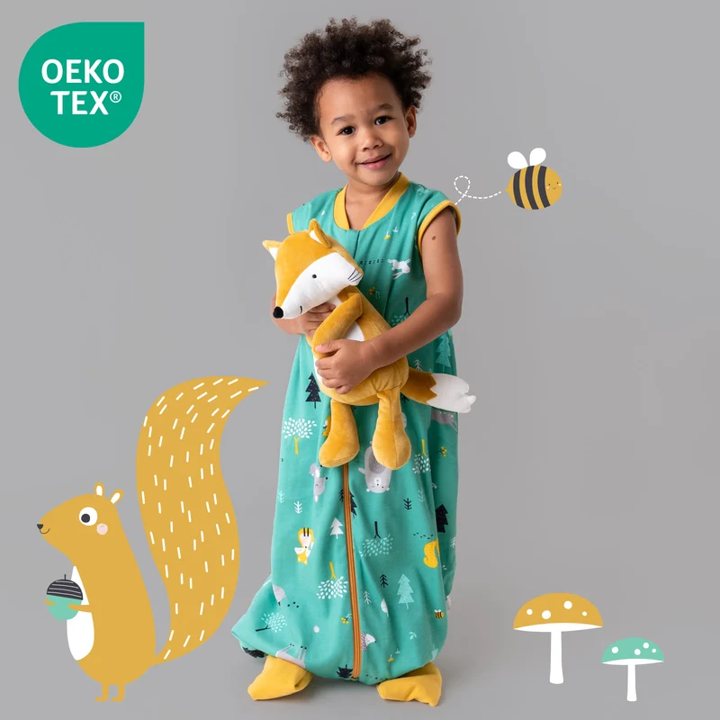 Bio Schlafsack mit Füßen und umklappbaren Bündchen 1.0 TOG