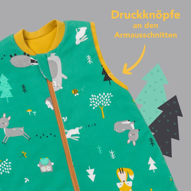Bio Schlafsack mit Füßen und umklappbaren Bündchen 1.0 TOG