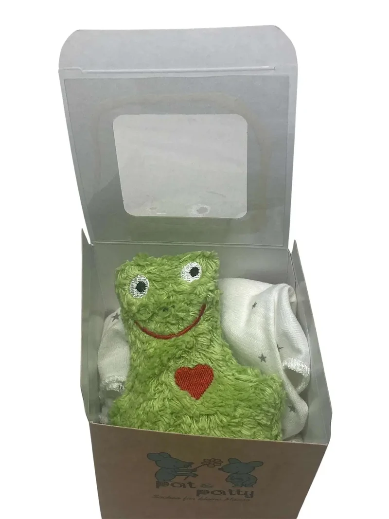 Bio Schmusetuch Frosch – personalisierbar, GOTS zertifiziert