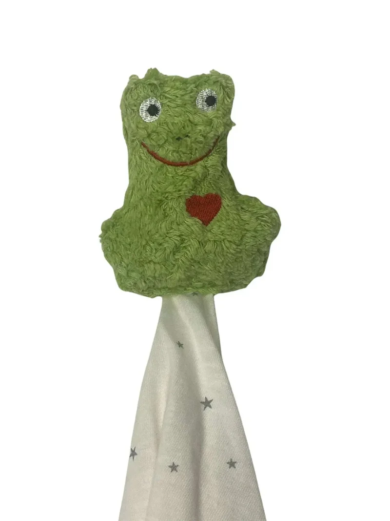 Bio Schmusetuch Frosch – personalisierbar, GOTS zertifiziert