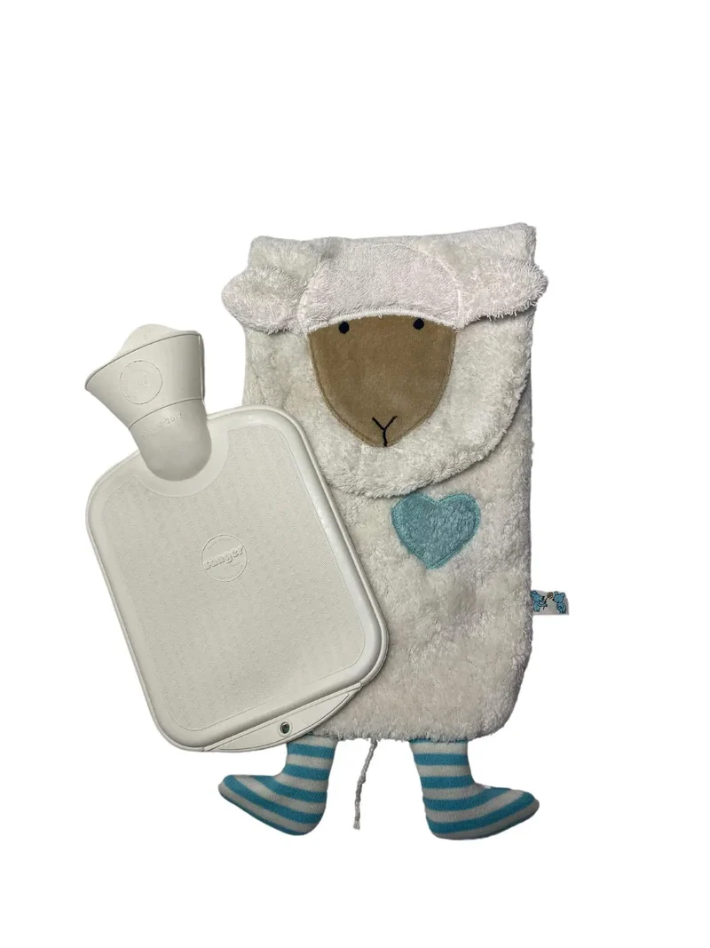 Bio Wärmflasche Schaf aus Bio-Baumwolle – 800ml Naturkautschuk