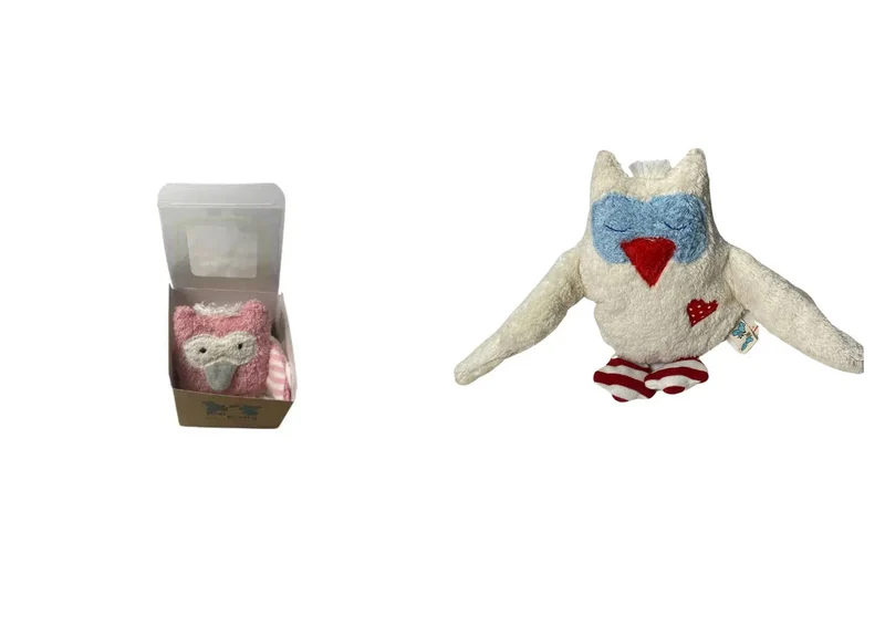 Geschenkset Eule – Schmusetuch & Rassel