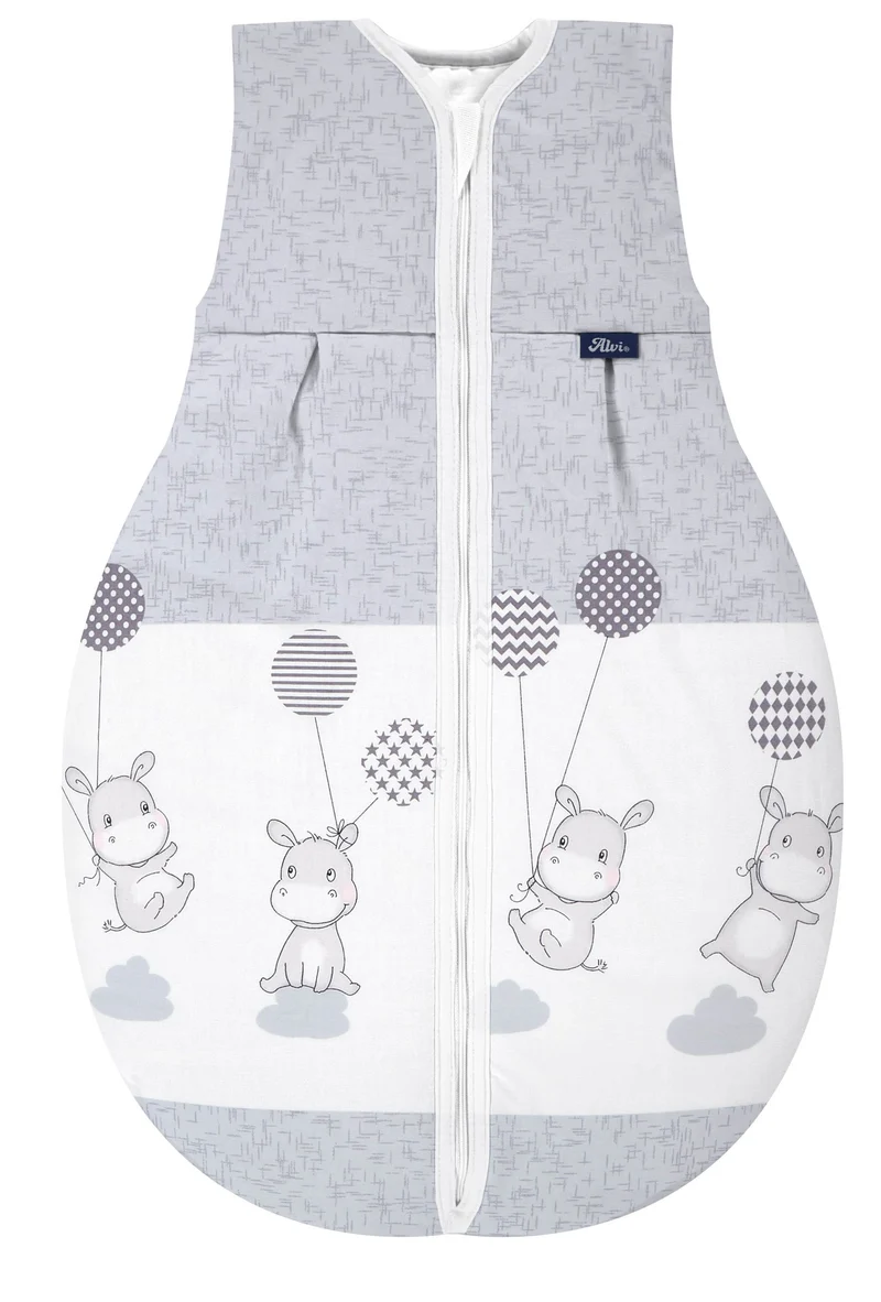 Kugelschlafsack Molton (Sommer) - Hippo silber