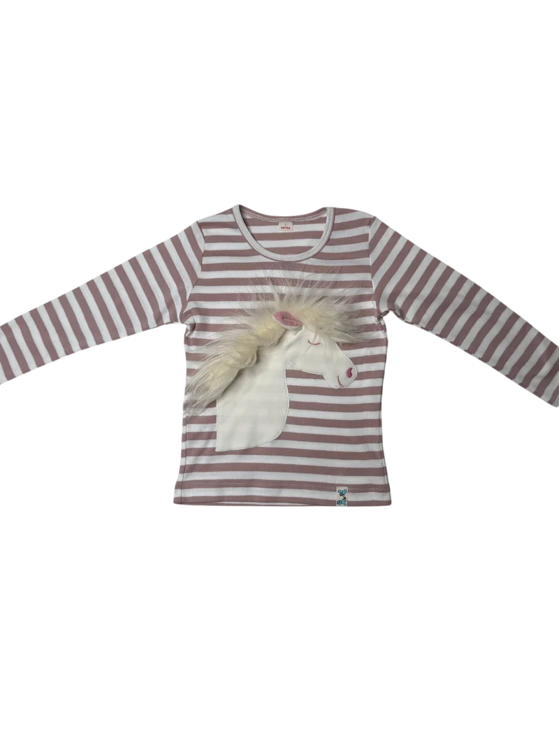 Bio Kinder Langarmshirt Einhorn aus Bio-Baumwolle Feinripp, GOTS