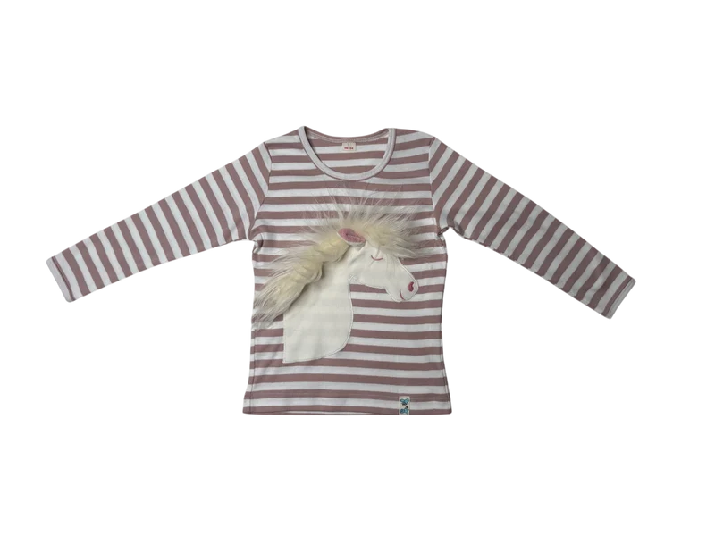 Bio Kinder Langarmshirt Einhorn aus Bio-Baumwolle Feinripp, GOTS