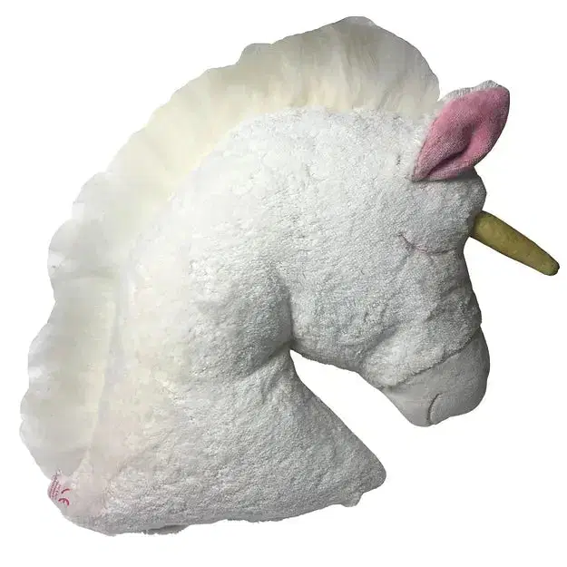 Bio Kuschelkissen Pferdekopf – mit echter Schafmähne, Bio-Baumwolle