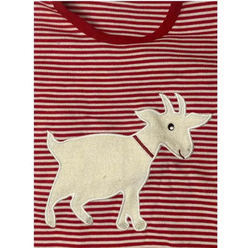 Bio Kinder Langarmshirt Ziege aus Bio-Baumwolle, Feinripp, GOTS