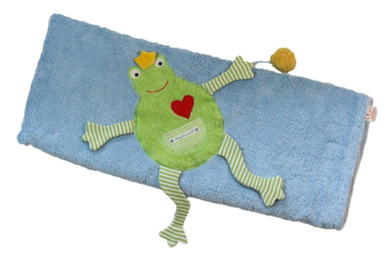 Bio Kinderdecke Froschkönig aus Bio-Baumwollplüsch – 135x100cm, GOTS