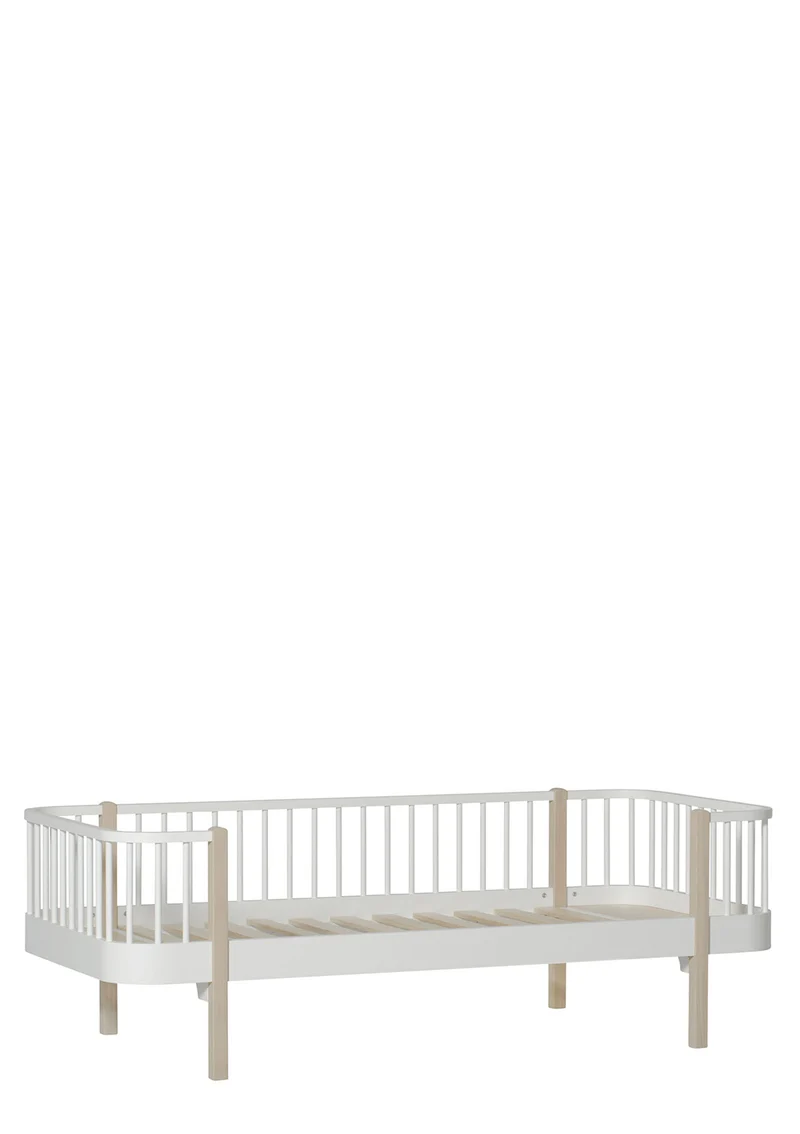 Bettsofa 'Wood Original' weiß / Eiche 200 x 90 cm