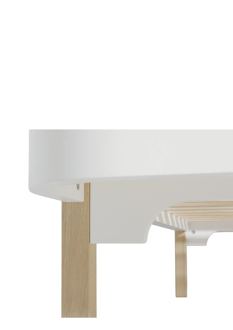 Bettsofa 'Wood Original' weiß / Eiche 200 x 90 cm