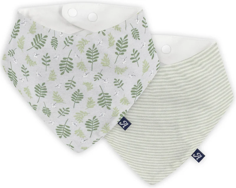 Dreieckstuch 2er - Drifting Leaves + Smoky Stripes