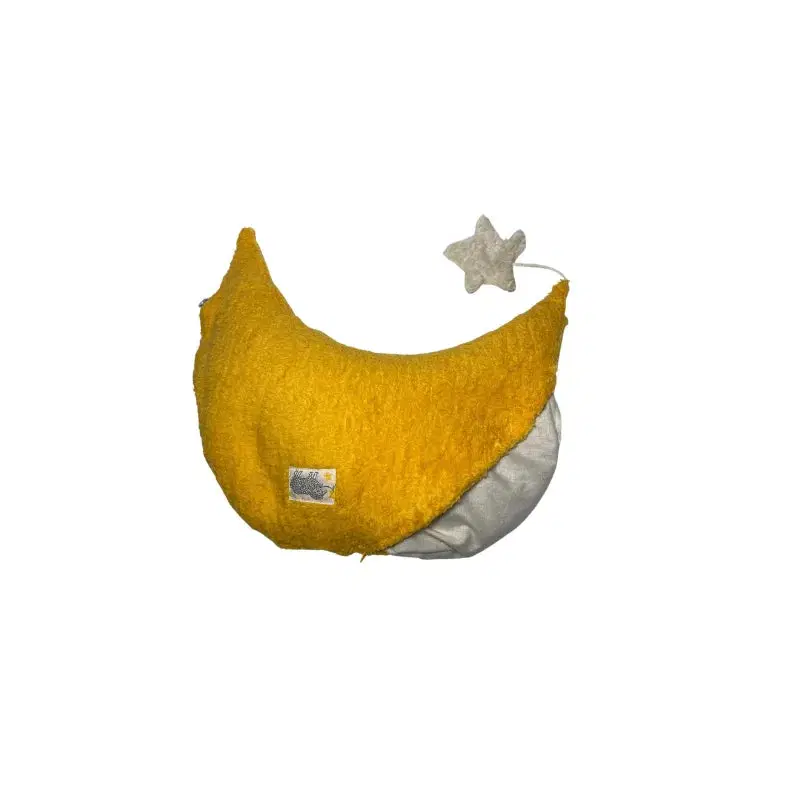 Bio Kuschelkissen Mond Nackenkissen aus Baumwolle – Spelzfüllung, GOTS