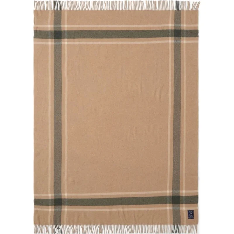 Wolldecke Frame Checked Recycled Wool Throw