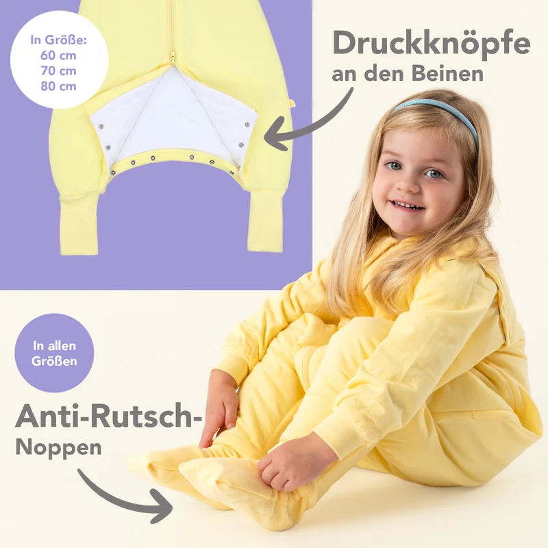 Schlafsack mit Füßen, umklappbaren Bündchen und Ärmeln, 1.0 TOG