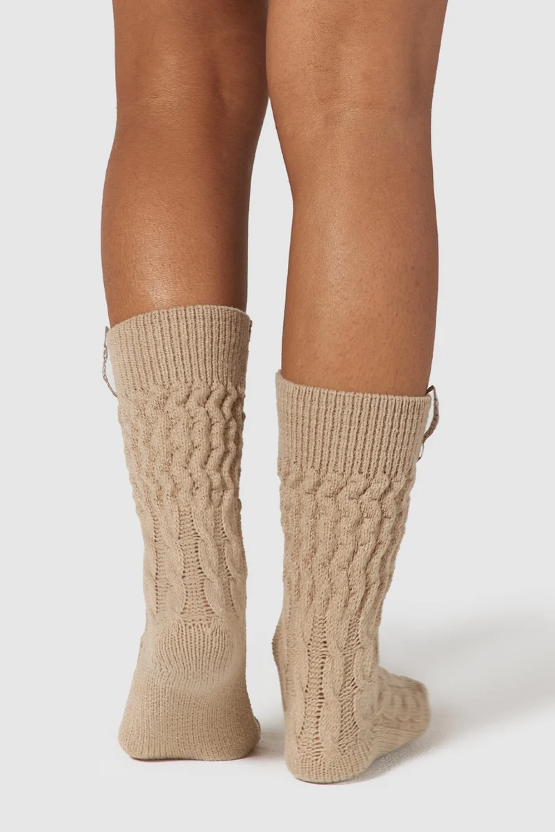Snug Gestrickte Socke - Hellbraun