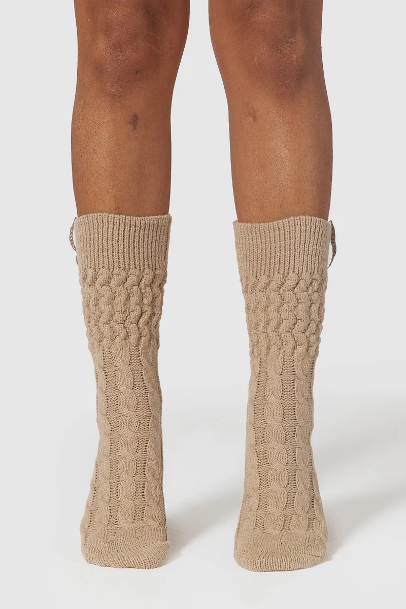 Snug Gestrickte Socke - Hellbraun