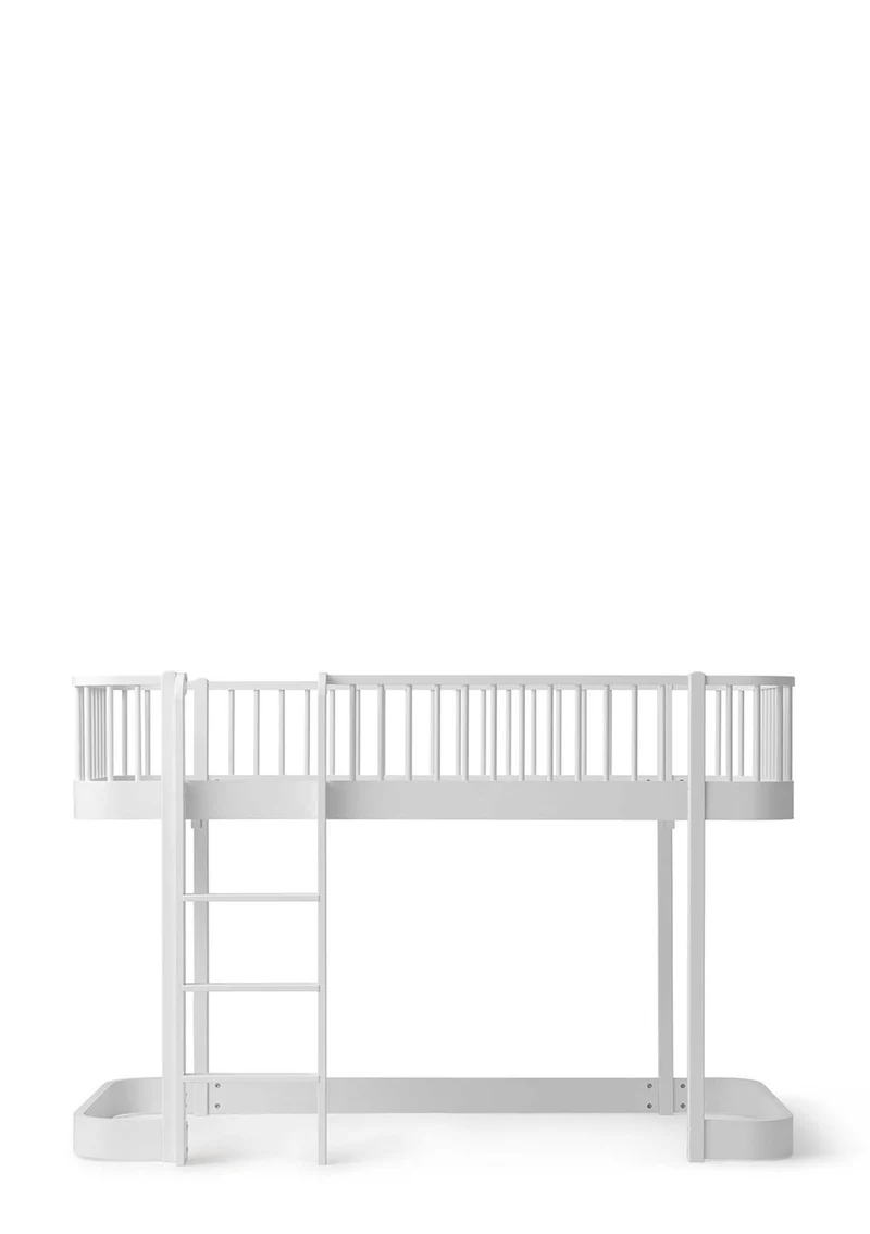 halbhohes Hochbett 'Wood Original' weiß 200 x 90 cm