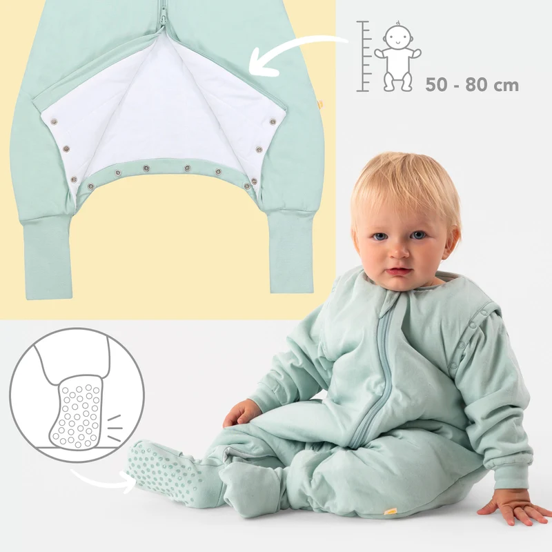 Schlafsack mit Füßen und umklappbaren Bündchen, 2.5 TOG