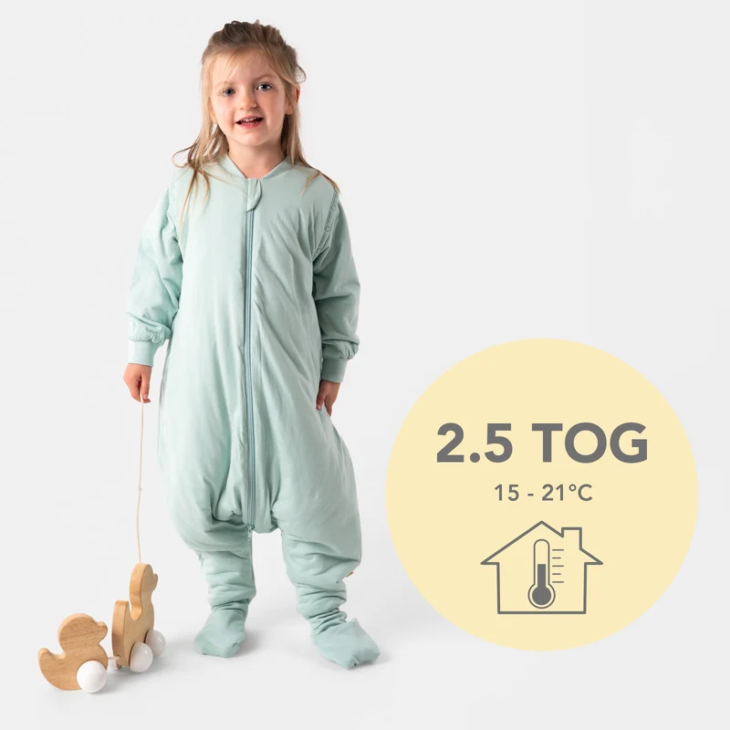 Schlafsack mit Füßen und umklappbaren Bündchen, 2.5 TOG