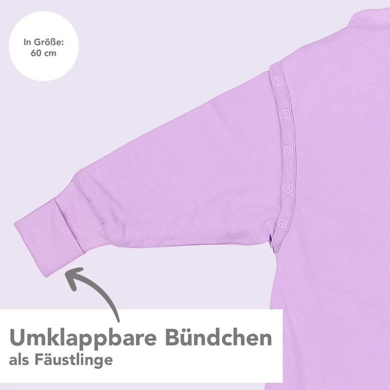 Schlafsack mit Füßen und umklappbaren Bündchen, 2.5 TOG