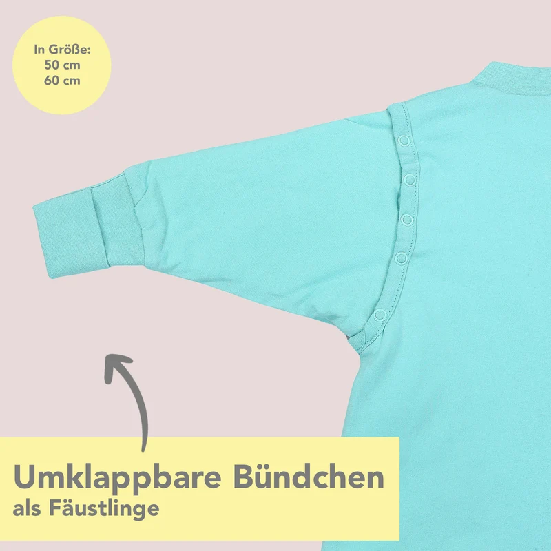 Schlafsack mit Füßen und umklappbaren Bündchen, 2.5 TOG