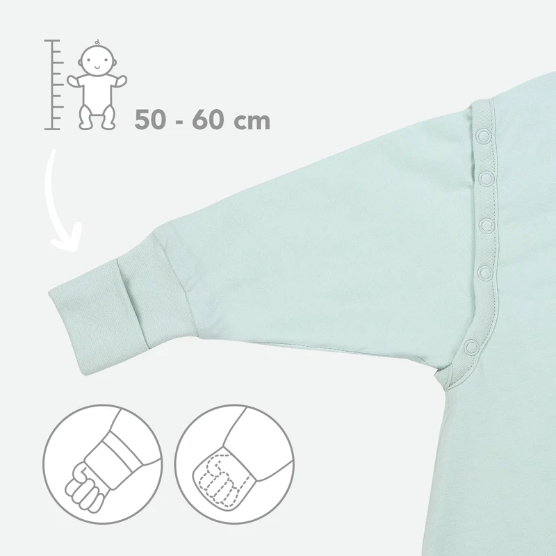 Schlafsack mit Füßen und umklappbaren Bündchen, 2.5 TOG