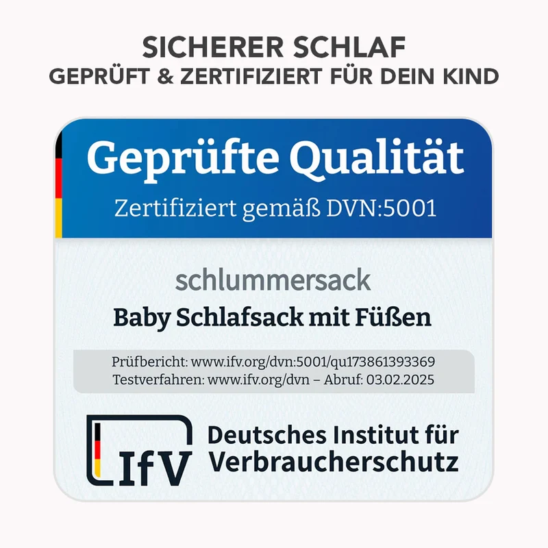 Schlafsack mit Füßen und umklappbaren Bündchen, 2.5 TOG