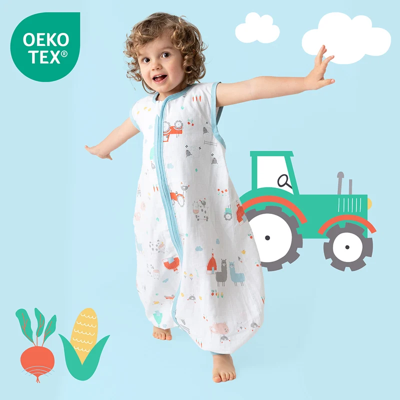 Musselin Schlafsack mit Füßen, 0.5 TOG