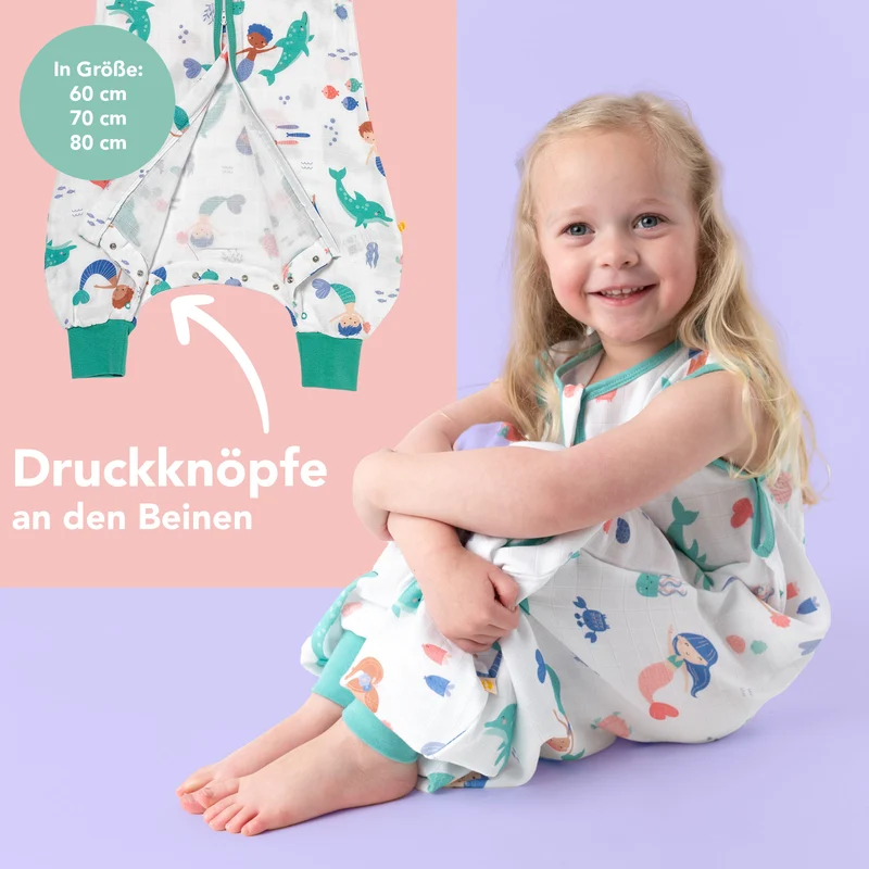 Musselin Schlafsack mit Füßen, 0.5 TOG