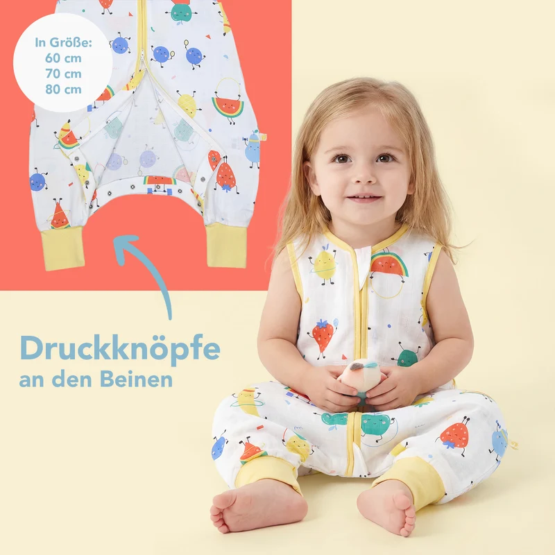 Musselin Schlafsack mit Füßen, 0.5 TOG