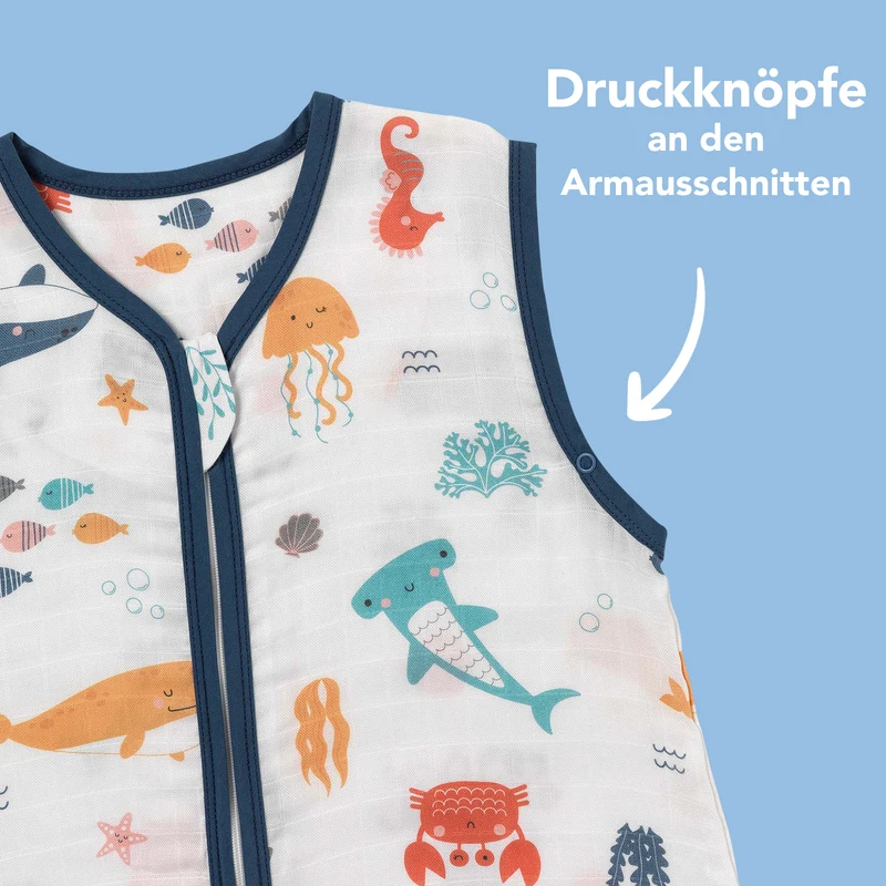 Musselin Schlafsack mit Füßen, 0.5 TOG