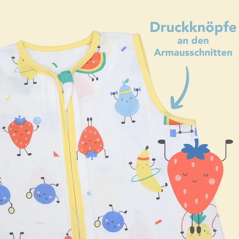 Musselin Schlafsack mit Füßen, 0.5 TOG