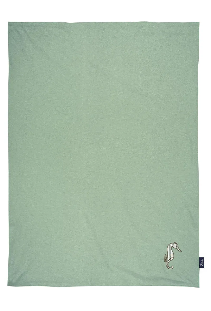 Babydecke Jersey - Seahorse mit Stickerei