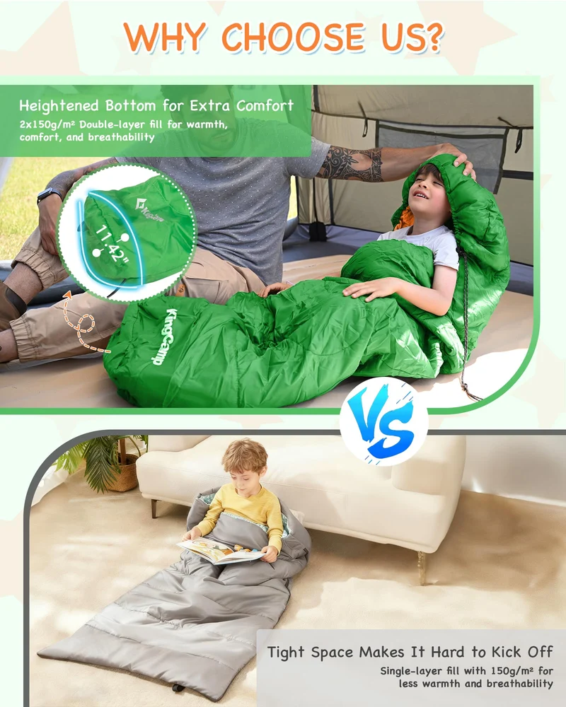 KingCamp Treck 300S+ Kids Mummy Sleeping Bag