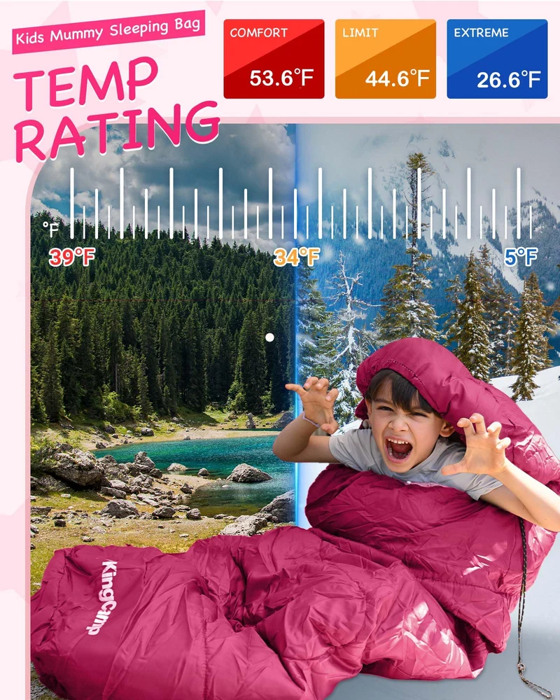 KingCamp Treck 300S+ Kids Mummy Sleeping Bag