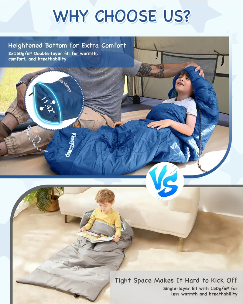 KingCamp Treck 300S+ Kids Mummy Sleeping Bag
