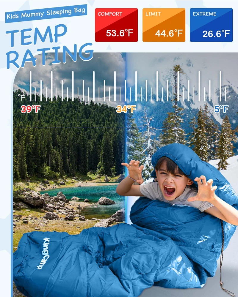 KingCamp Treck 300S+ Kids Mummy Sleeping Bag