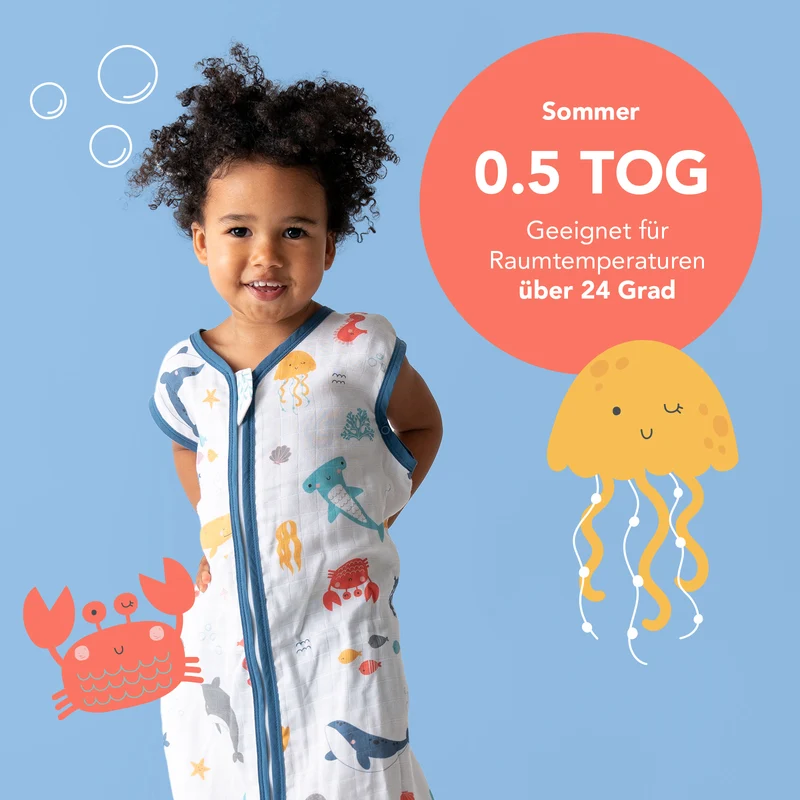 Musselin Babyschlafsack, 0.5 TOG