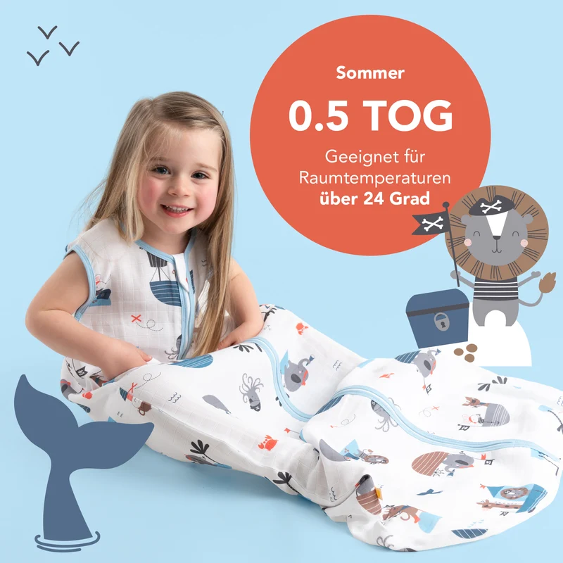 Musselin Babyschlafsack, 0.5 TOG