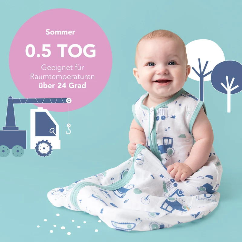 Musselin Babyschlafsack, 0.5 TOG
