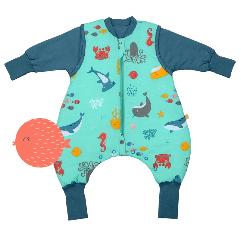 Schlafsack mit Füßen und umklappbaren Bündchen, 2.5 TOG