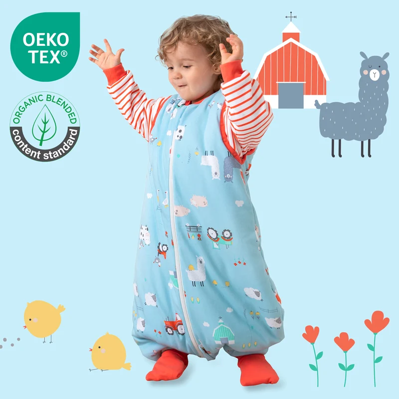 Bio Schlafsack mit Füßen und umklappbaren Bündchen 2.5 TOG