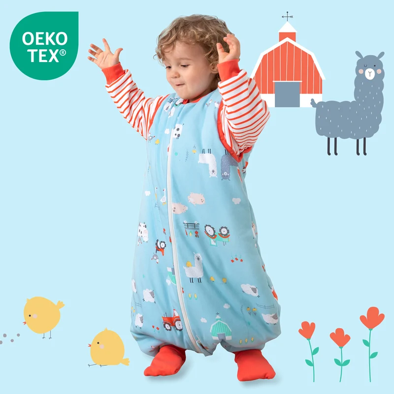 Bio Schlafsack mit Füßen und umklappbaren Bündchen 2.5 TOG