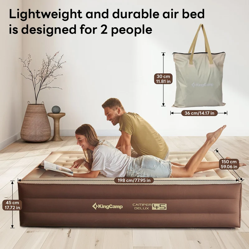 CAMPER DELUX 45 Queen Inflatable Mattress Built in Automatic Pump