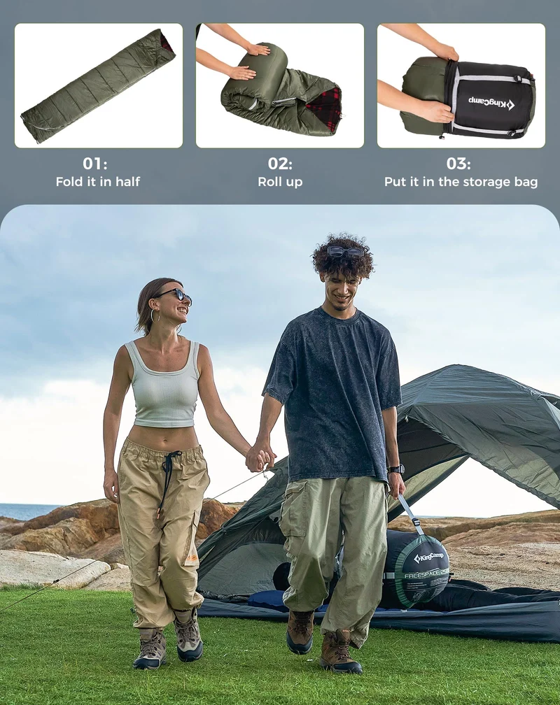 KingCamp FREESPACE 250D Flannel Double-Sized Sleeping Bag