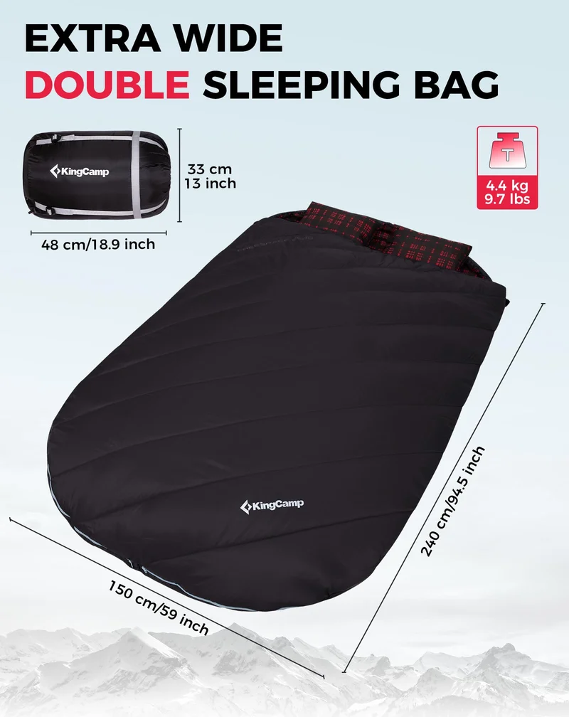 KingCamp FREESPACE 250D Flannel Double-Sized Sleeping Bag