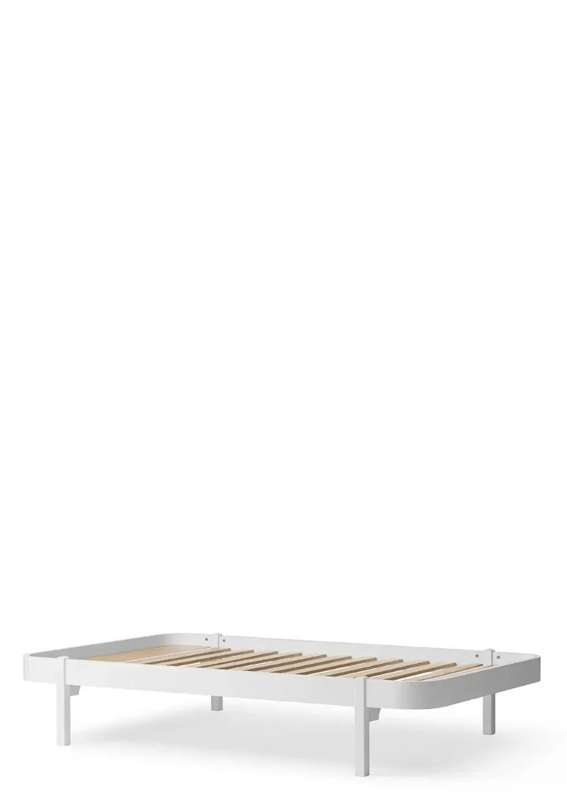 Lounger Bett 'Wood' Weiß 200 x 120 cm