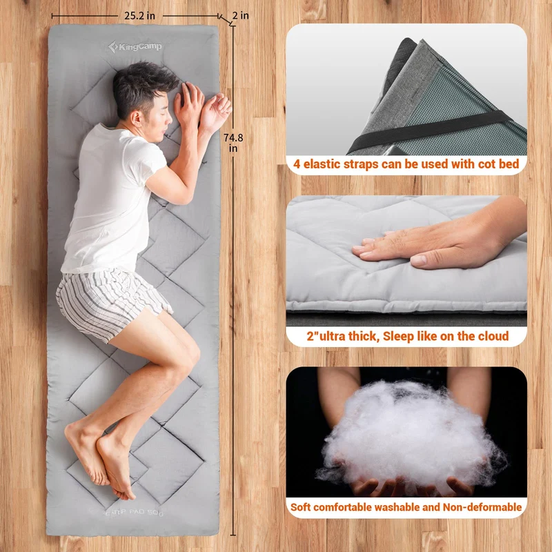 Extra Thick Camping Sleeping Cot Cotton Mat